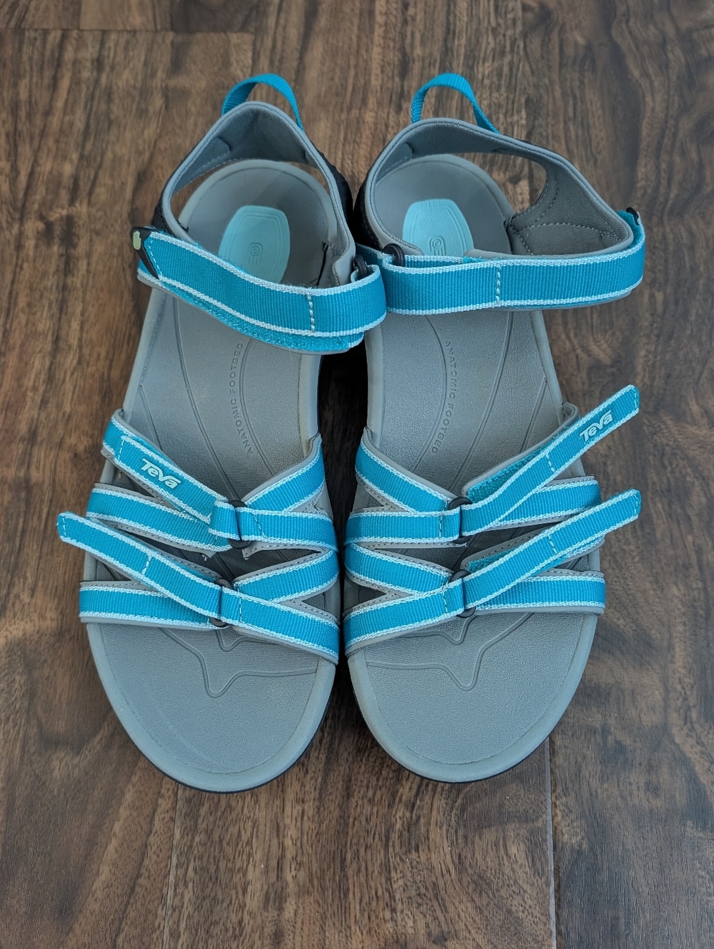 Teva US 11  EU 42 Women's Strappy Sport Sandals in Bright Teal Tierra Outdoor